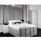 Naples Bed - Velvet Fabric Ottoman Bed Frame with Tall Headboard - Furniture Network