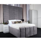 Naples Bed - Velvet Fabric Ottoman Bed Frame with Tall Headboard - Furniture Network