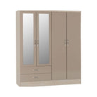 Nevada 4 Door 2 Drawer Mirrored Wardrobe - Furniture Network