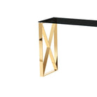 Ningbo Black Glass Gold Frame Hallway Console Table - Furniture Network