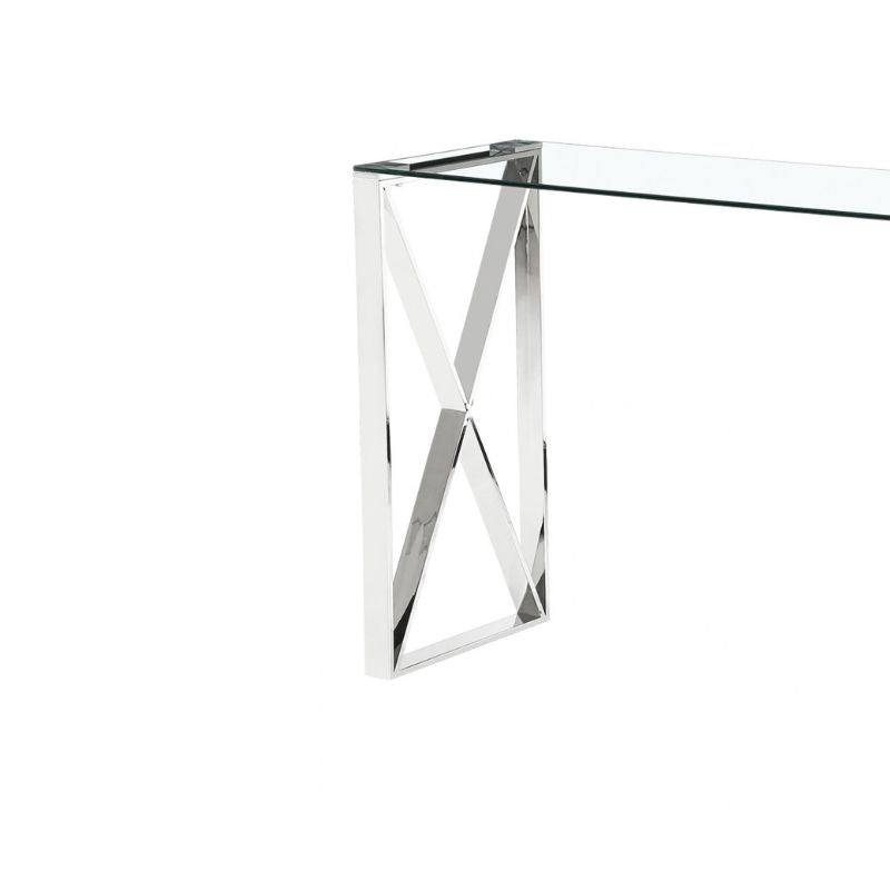 Ningbo Clear Glass Chrome Frame Hallway Console Table - Furniture Network