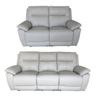 Rimini Leather Recliner Sofa Set - Grey or White - Furniture Network