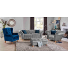 Bespoke Winchester Chesterfield 3+2 Sofa Set - Blue, Grey, Silver, Black, Green, Mustard - Furniture Network