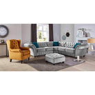 Bespoke Winchester Corner Sofa - Grey, Silver, Blue, Black, Mustard, Green - Furniture Network