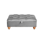 Grey Silver Velvet Footstool winchester chesterfield sofa