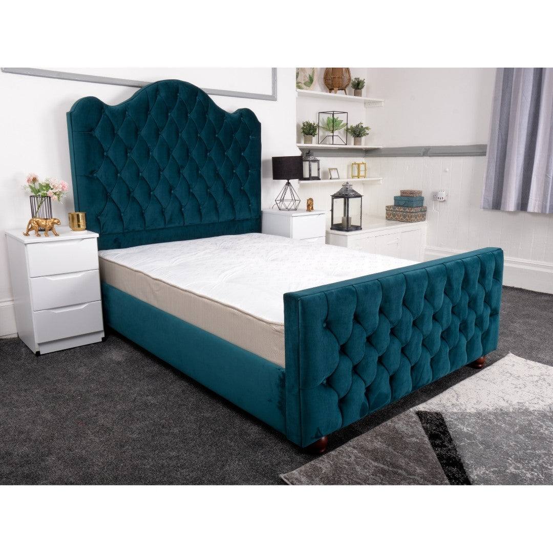 Kashmir Bed - Velvet Fabric Ottoman Bed Frame - Furniture Network