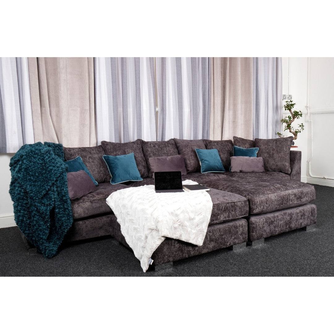 Bishop U-shape Corner Sofa Scatter Back Charcoal Grey - Furniture Network