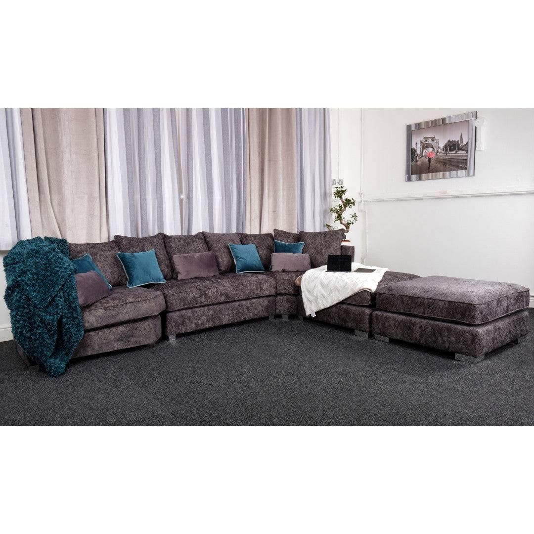 Bishop U-shape Corner Sofa Scatter Back Charcoal Grey - Furniture Network