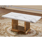 Tuscany Coffee Table, White Marble Effect & Gold Base - Furniture Network