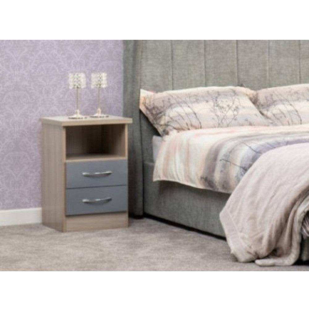 Nevada 2 Drawer Bedside - Furniture Network