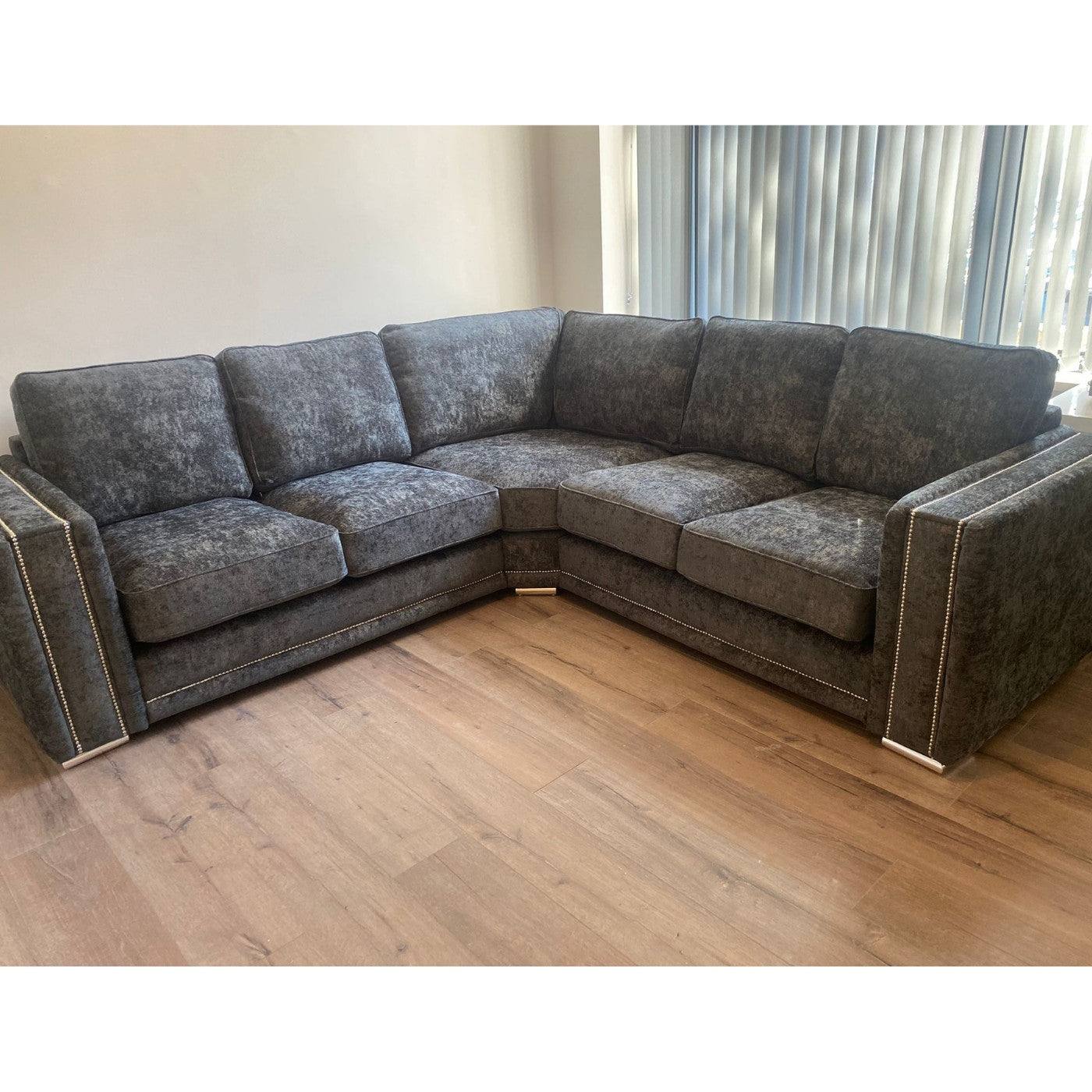 Bentley Full Back Corner Sofa Grey - Furniture Network