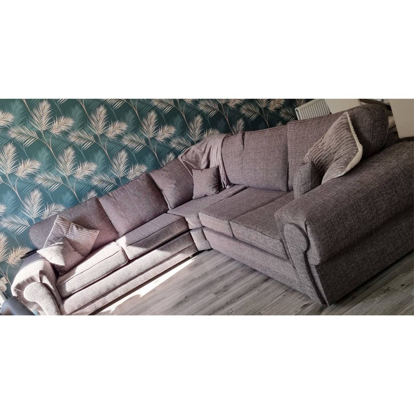 Wilcot Corner Sofa Grey Fabric - Furniture Network