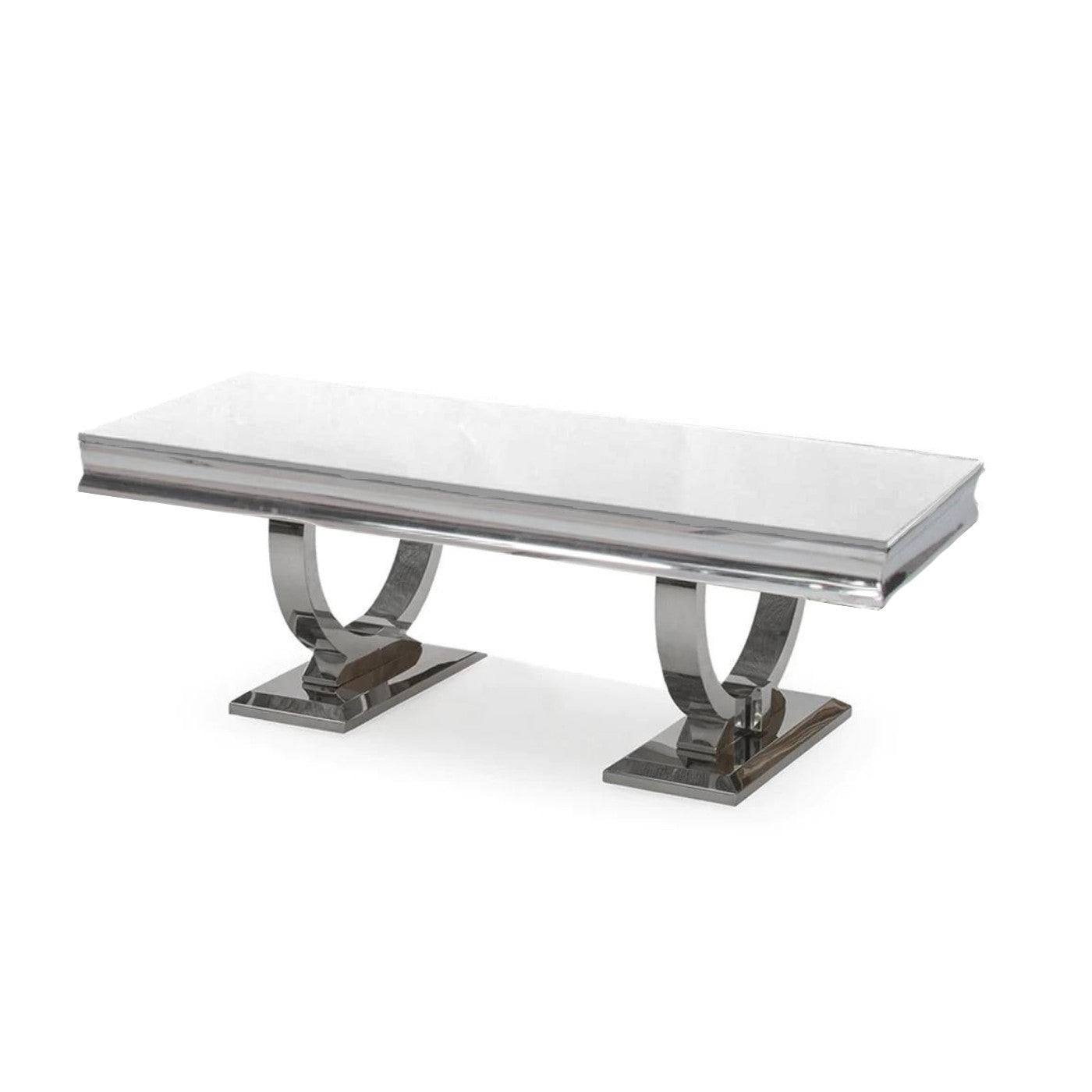 Arriana Marble or Glass Coffee Table in White, Black or Grey - Furniture Network