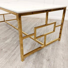 Geo Gold Coffee Table with Polar White Sintered Top - Furniture Network