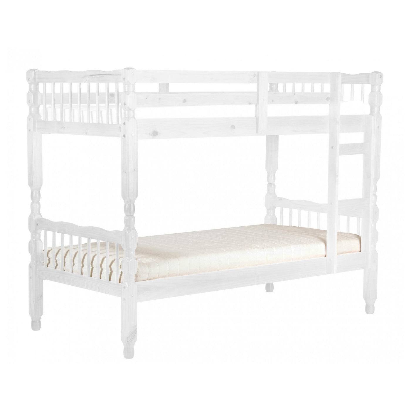 Milano Pine Bunk Bed - White or Pine Wood - Furniture Network