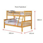 Porto Bunk Bed for Children - Double & Triple Sleeper in White or Pine - Furniture Network