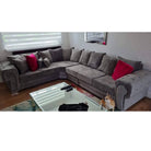 Verona 6 Seater Corner Sofa, Scatter Back in Grey - Furniture Network