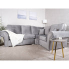 Oakland Full Back Velvet Corner Sofa in Grey Velvet - Furniture Network