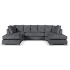 Bishop U-shape Corner Sofa Scatter Back Charcoal Grey - Furniture Network