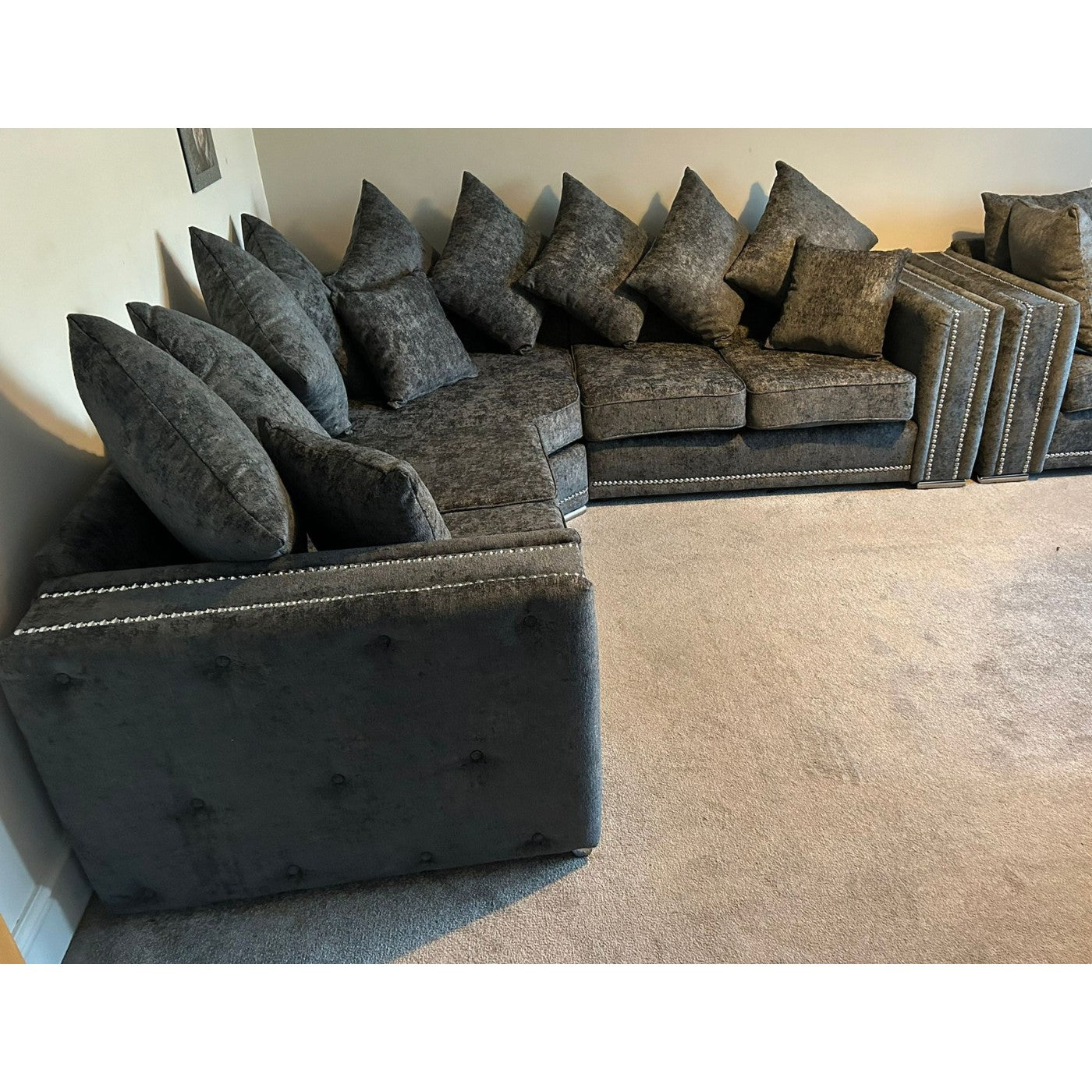 Bentley Scatter Back Corner Sofa Grey - Furniture Network