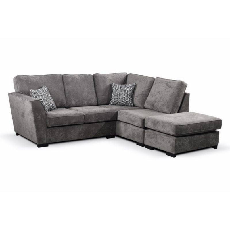 Nebraska Full Back Long Chair Corner Sofa (Grey) - Furniture Network