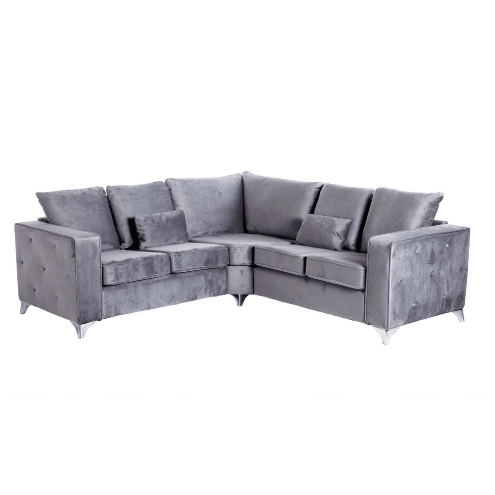 Paris Corner Sofa (Grey, Blue) - Furniture Network