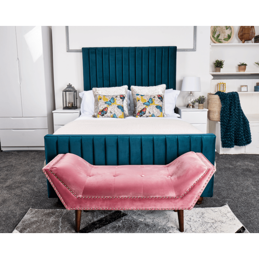 Calypso Bed - Velvet Fabric Ottoman Storage Bed - Furniture Network