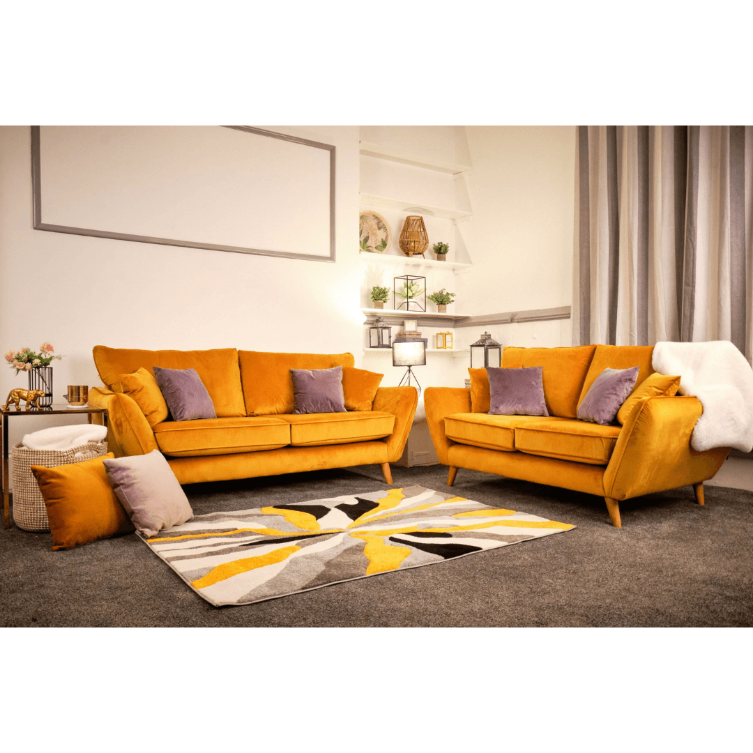 Perth 3&2 Sofa Set in Mustard - Furniture Network