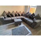 Verona 6 Seater Corner Sofa, Scatter Back in Grey - Furniture Network