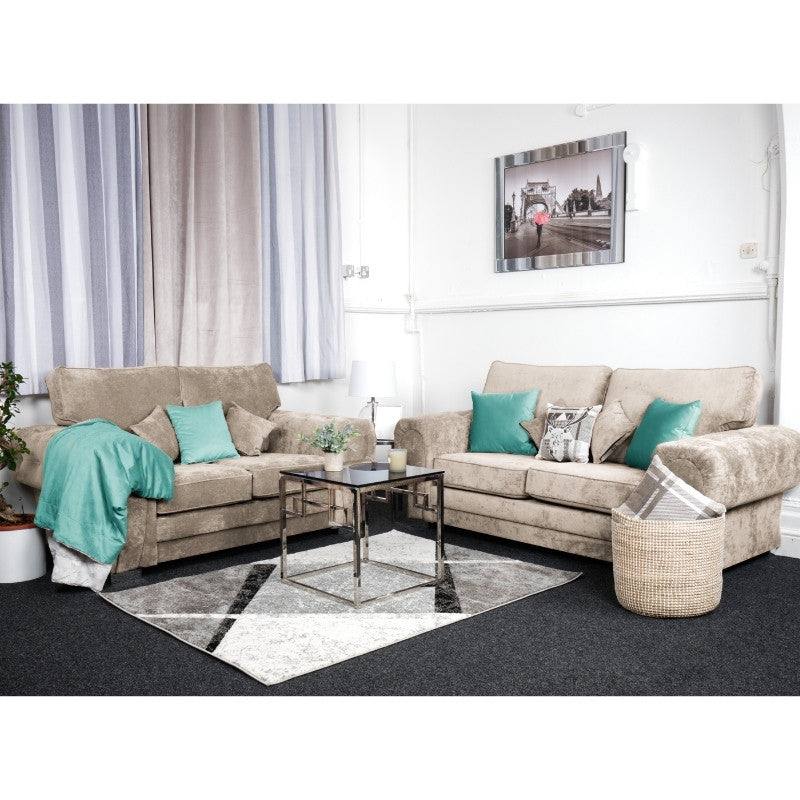 Verona 3+2 Sofa Set, Full Back (Grey, Mink) - Furniture Network