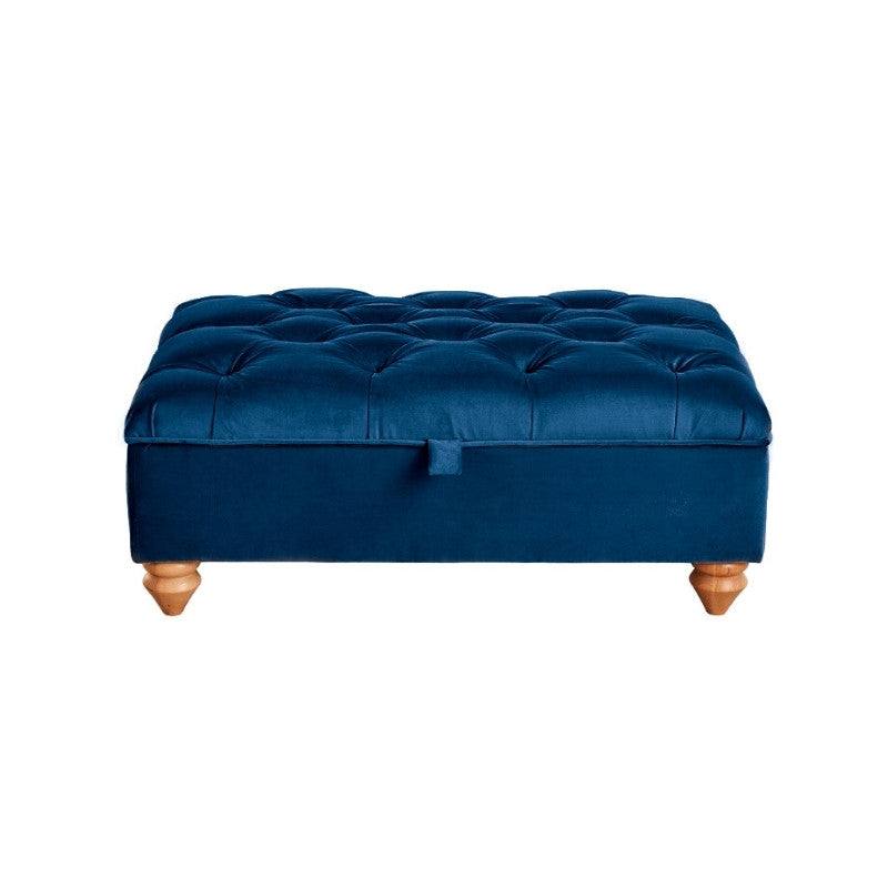 Blue Velvet Footstool winchester chesterfield sofa