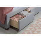 Woodbury Grey Velvet Fabric Storage Bed - Double, King, Super King - Furniture Network