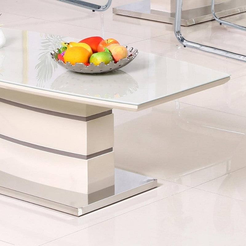 Knightsbridge Coffee Table - High Gloss with Tempered Glass - Furniture Network