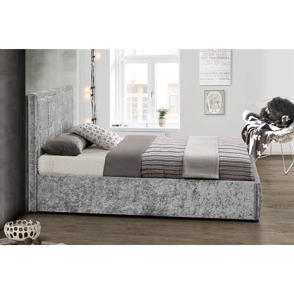 Hannover Crushed Velvet Ottoman Storage Bed Frame - Queen, Double, King - Furniture Network