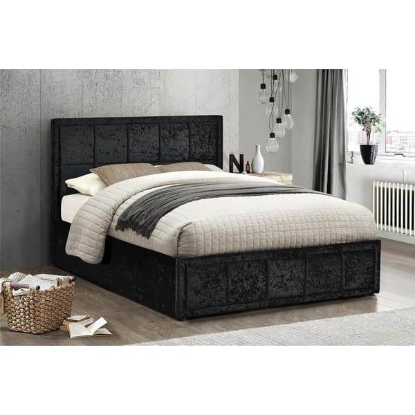 Hannover Crushed Velvet Ottoman Storage Bed Frame - Queen, Double, King - Furniture Network