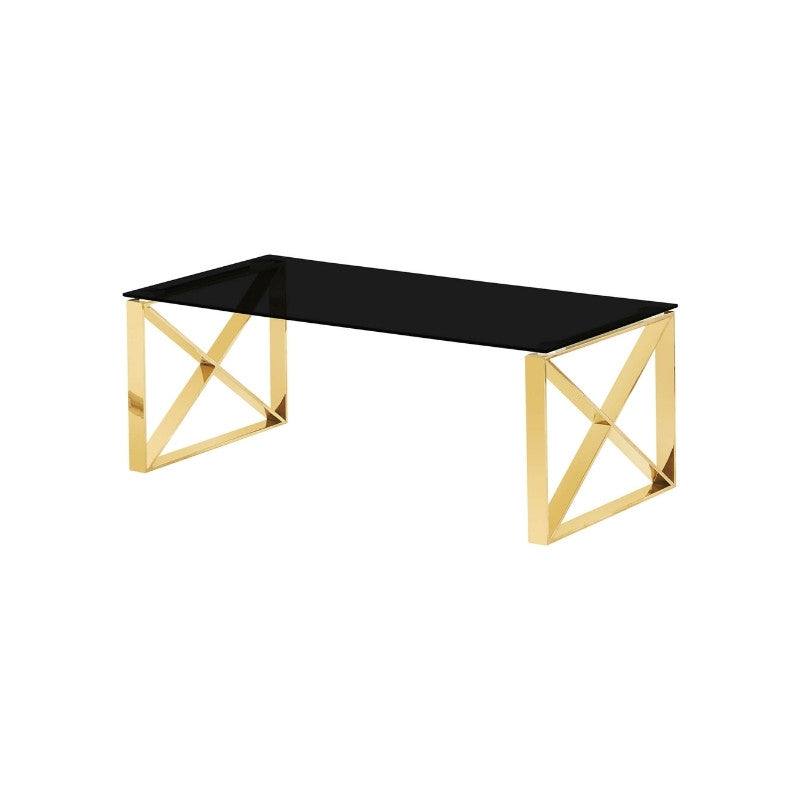 Black & Gold Ningbo Glass Coffee Table - Furniture Network