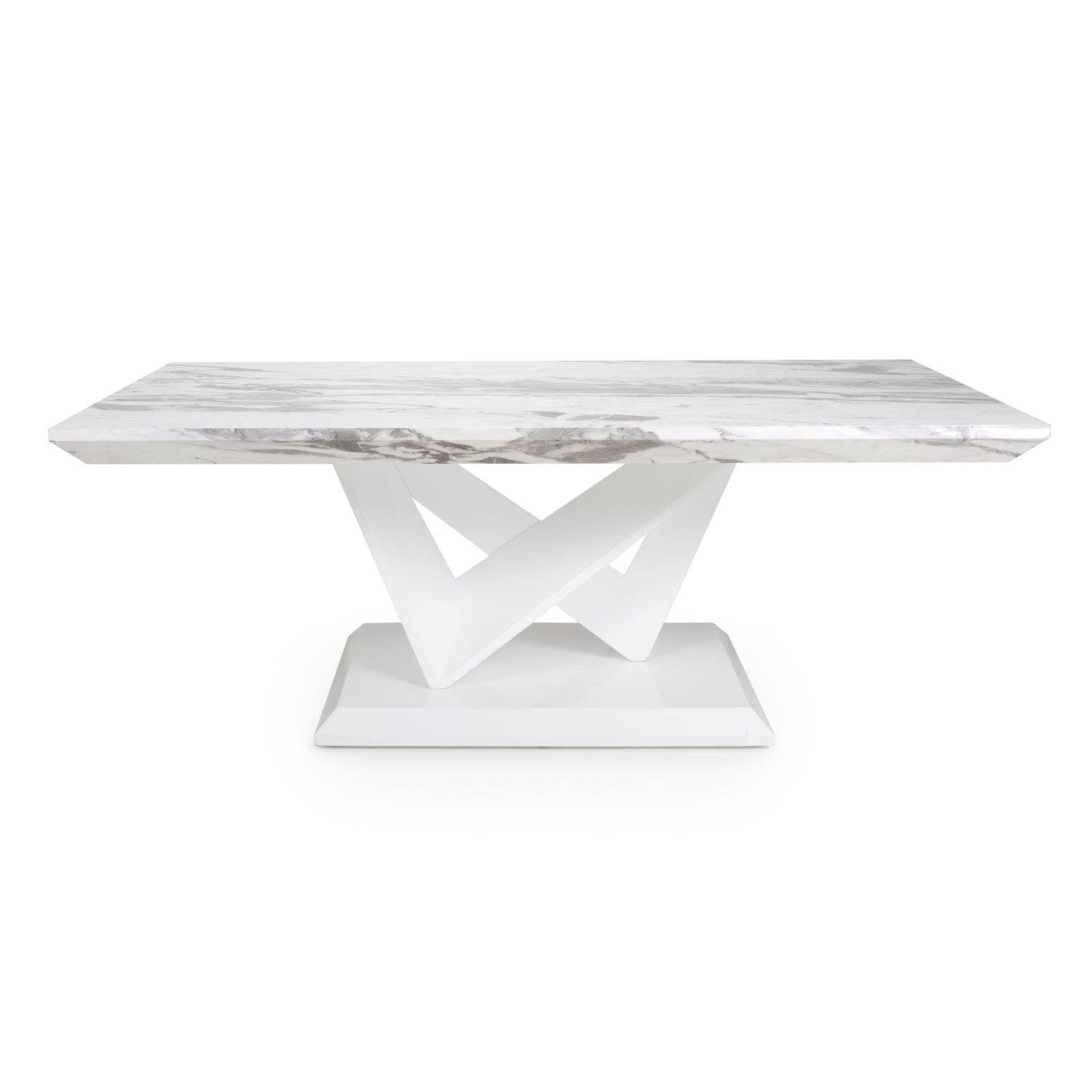 Saturn Marble Effect Top High Gloss Grey/White Coffee Table - Furniture Network