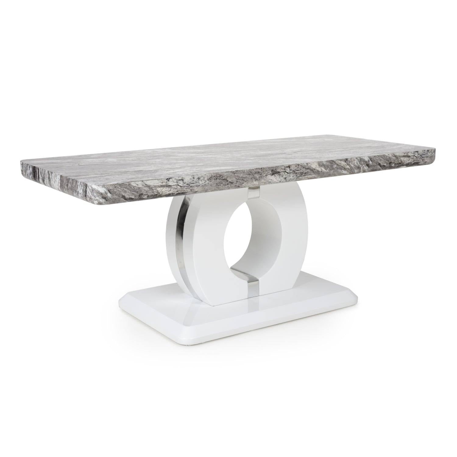 Neptune Marble Effect Top High Gloss Grey/White Coffee Table - Furniture Network