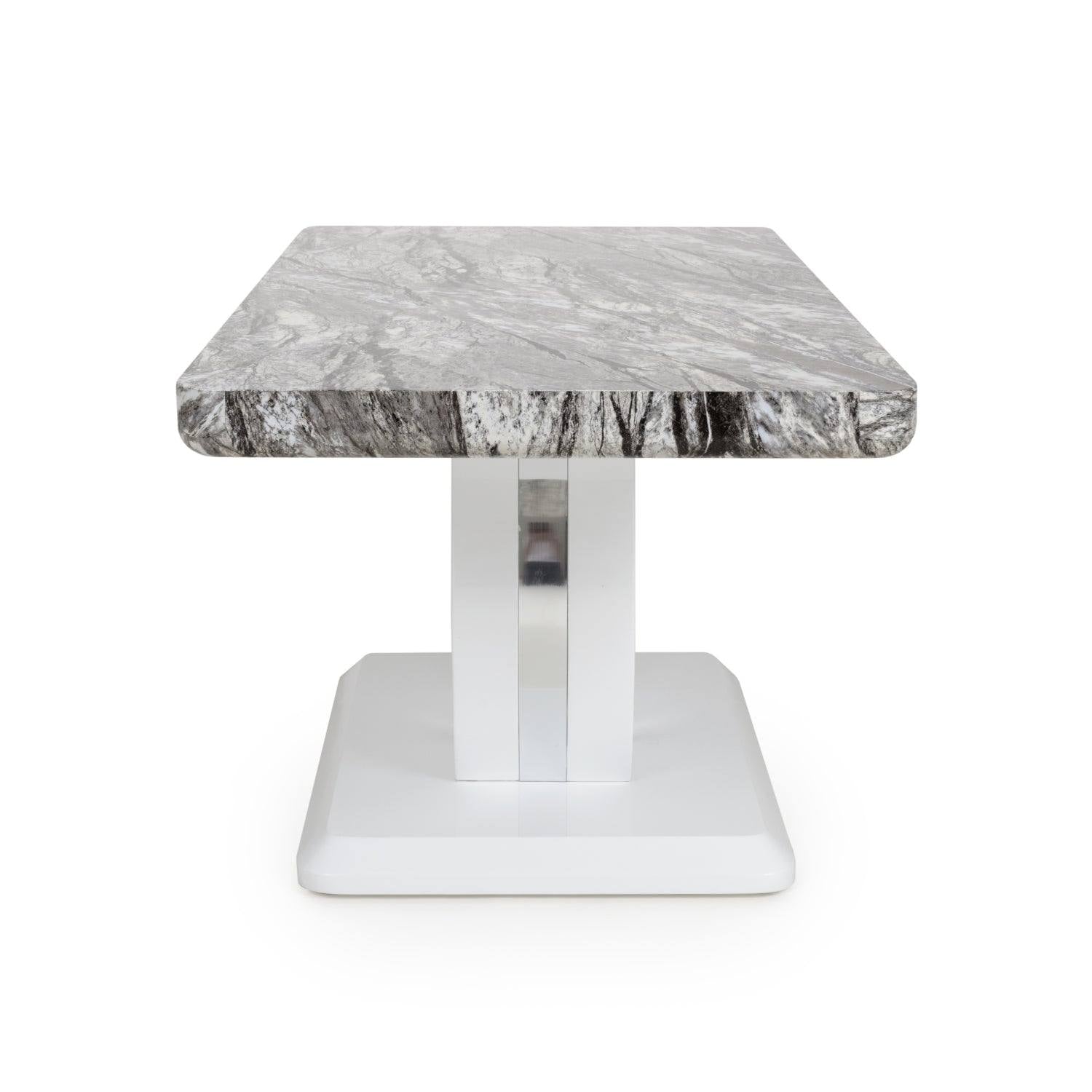 Neptune Marble Effect Top High Gloss Grey/White Coffee Table - Furniture Network