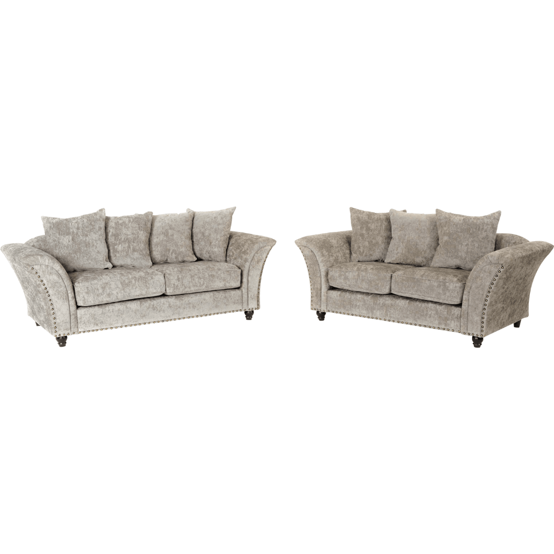 Sky 3+2 Fabric Sofa Set in Grey or Beige - Furniture Network