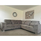 Sloane Modern 5 Seater Large Corner Sofa in Steel Grey Velvet - Furniture Network