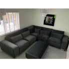 Sloane Modern 5 Seater Large Corner Sofa in Steel Grey Velvet - Furniture Network